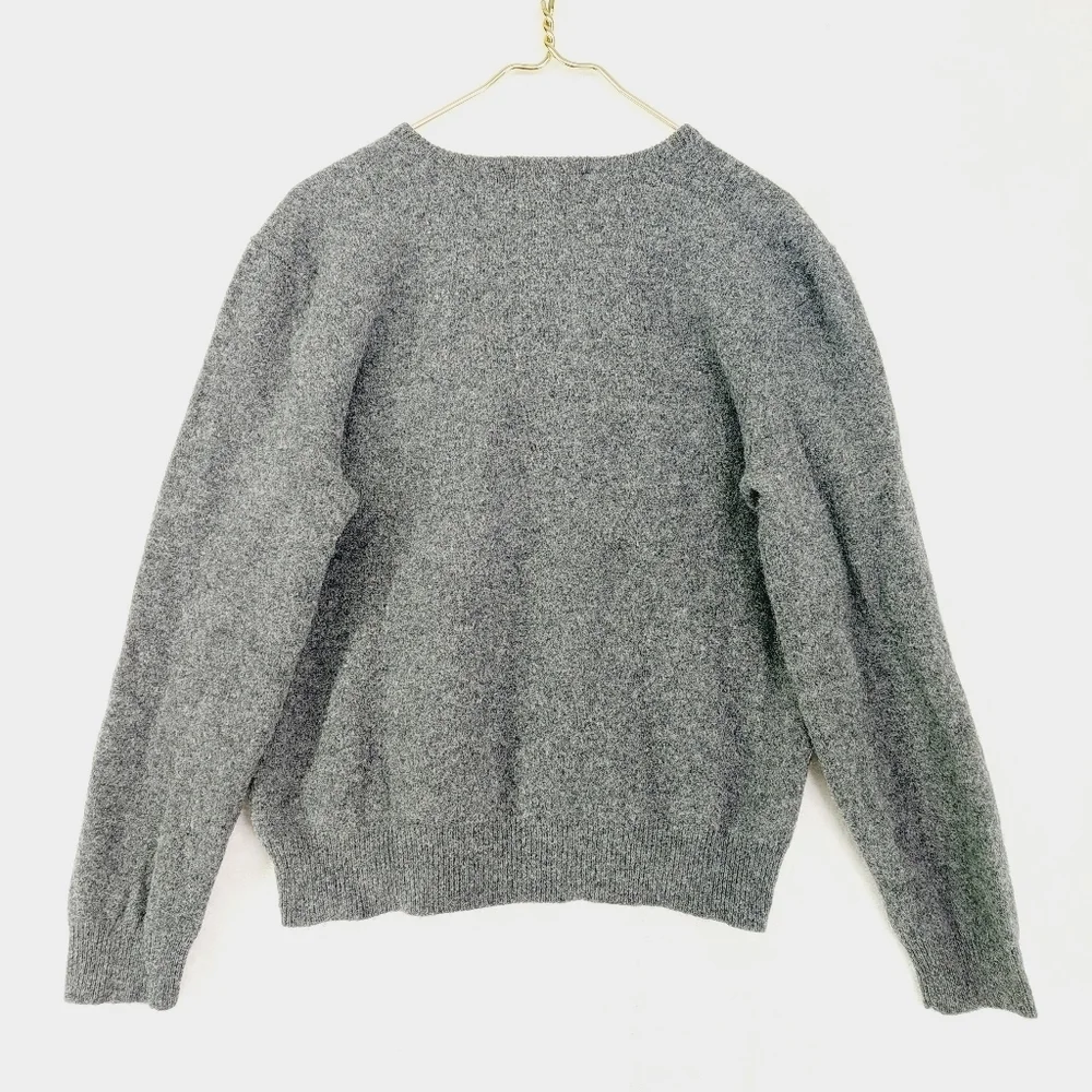 Polo by Ralph Lauren Gray & Black Long Sleeves V-Neck Pullover Sweaters 3526